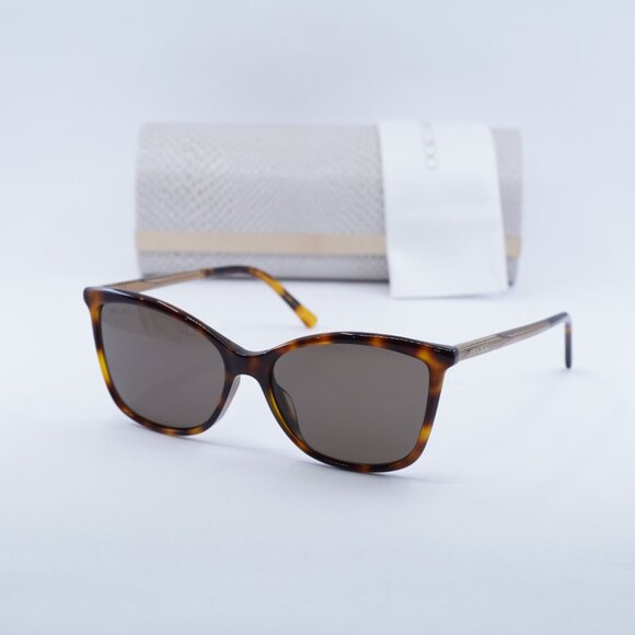 Jimmy Choo BA/G/S 0086 70 Cat Eye Sunglasses - Havana/Gold/Brown - Picture 4 of 7